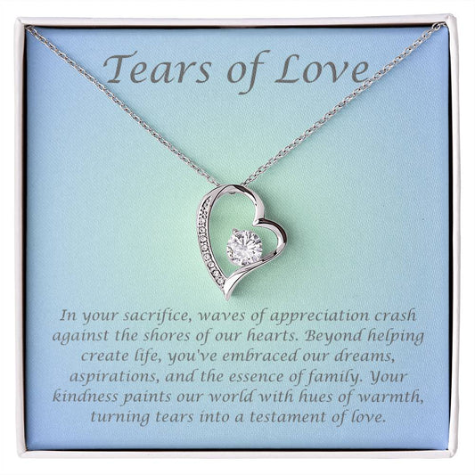 Tears of Love-Gestational Carrier/Surrogate/Egg Donor Heart Necklace